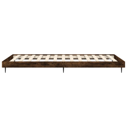 Bedframe Bewerkt Hout Kleurig Gerookt Eiken 90 x 190 cm