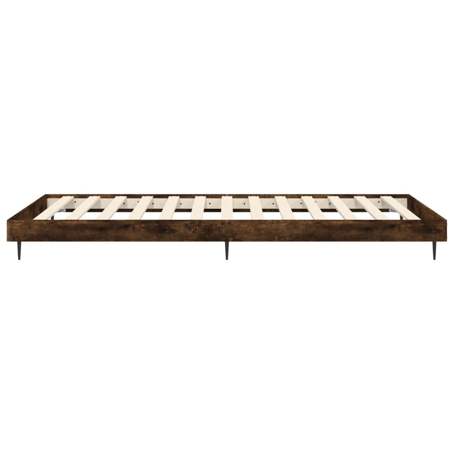 Bedframe Bewerkt Hout Kleurig Gerookt Eiken 90 x 190 cm
