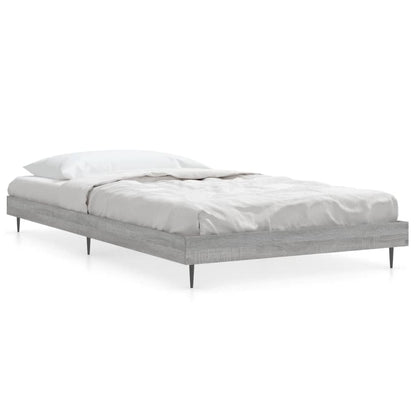 Bedframe Bewerkt Hout Eikenkleurig Grijs Sonoma 90 x 190 cm