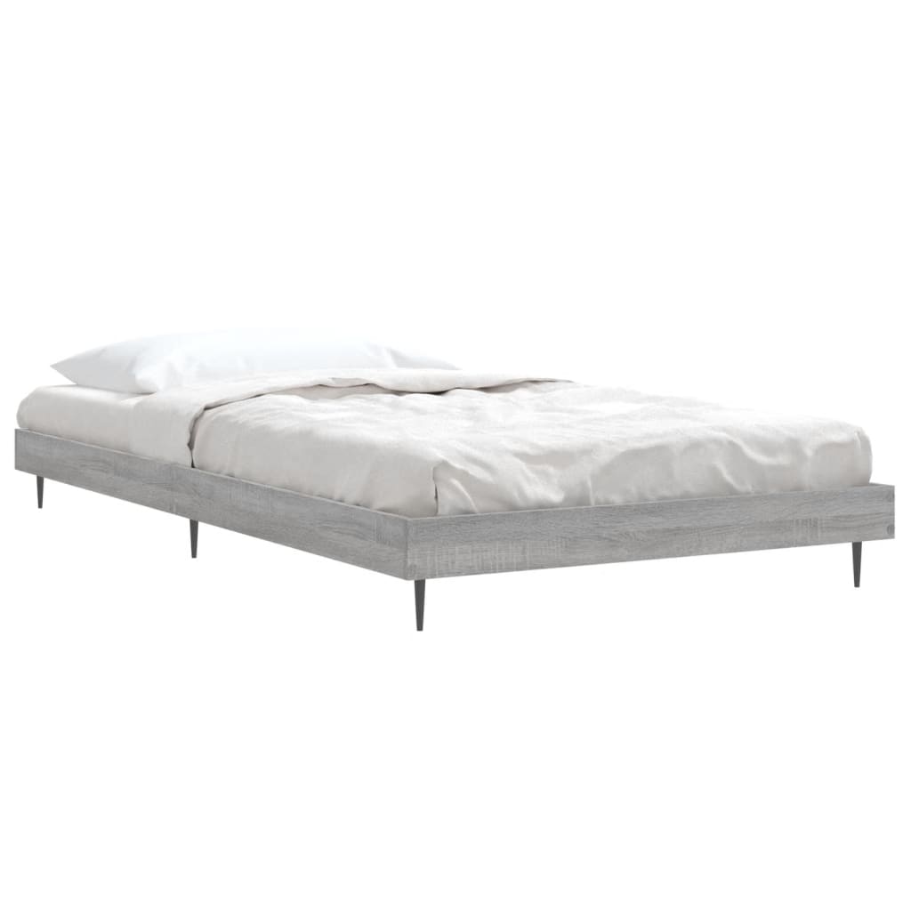 Bedframe Bewerkt Hout Eikenkleurig Grijs Sonoma 90 x 190 cm