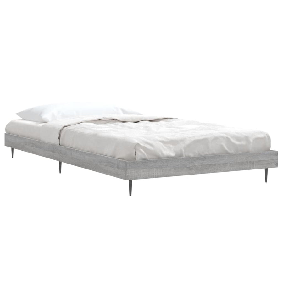 Bedframe Bewerkt Hout Eikenkleurig Grijs Sonoma 90 x 190 cm