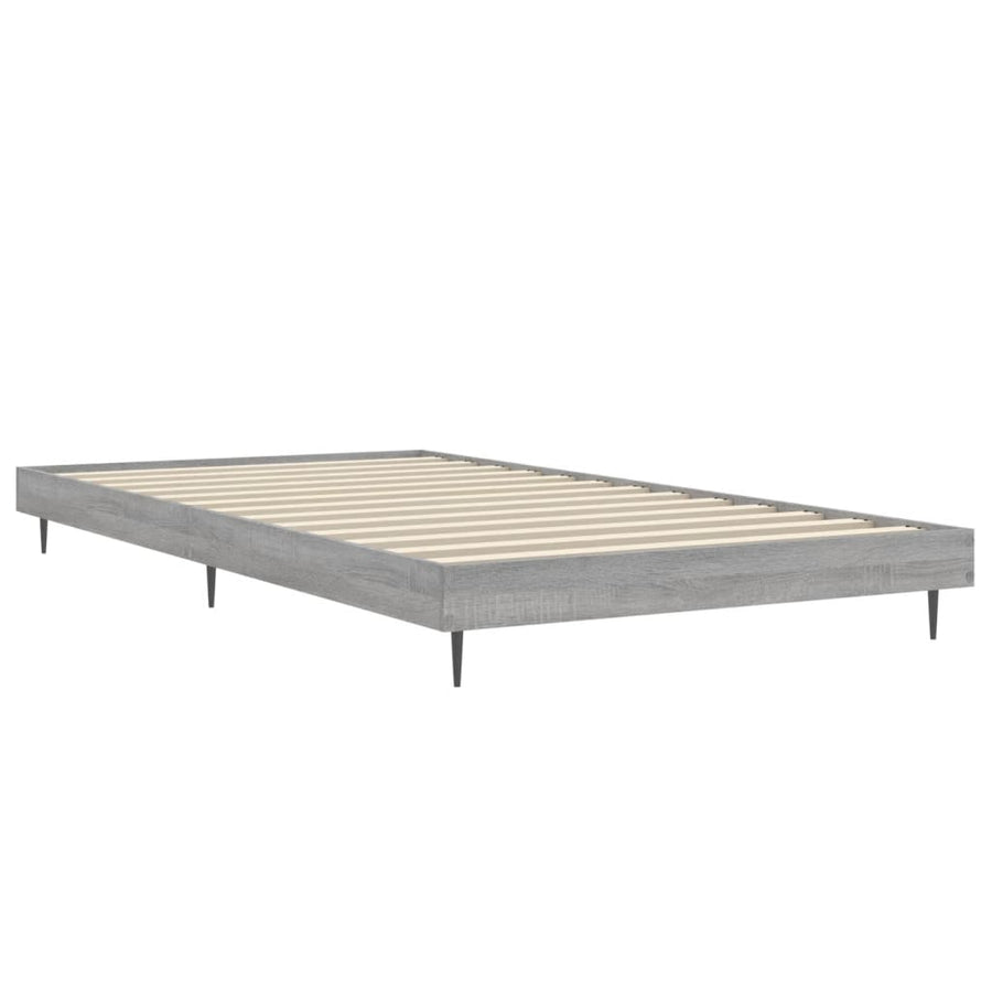 Bedframe Bewerkt Hout Eikenkleurig Grijs Sonoma 90 x 190 cm