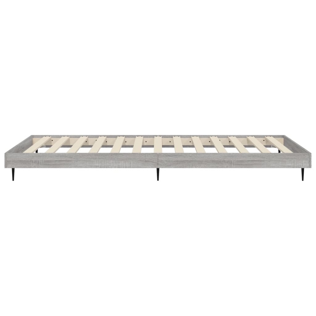 Bedframe Bewerkt Hout Eikenkleurig Grijs Sonoma 90 x 190 cm