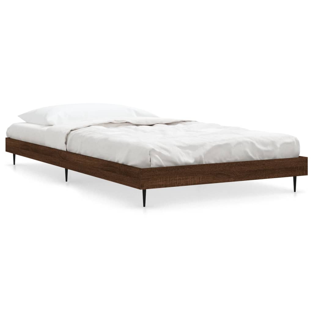 Bedframe Bewerkt Hout Bruin Eikenkleur 90 x 190 cm