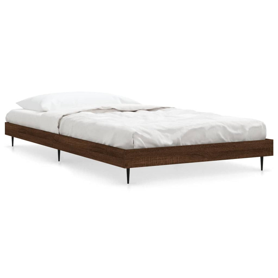 Bedframe Bewerkt Hout Bruin Eikenkleur 90 x 190 cm