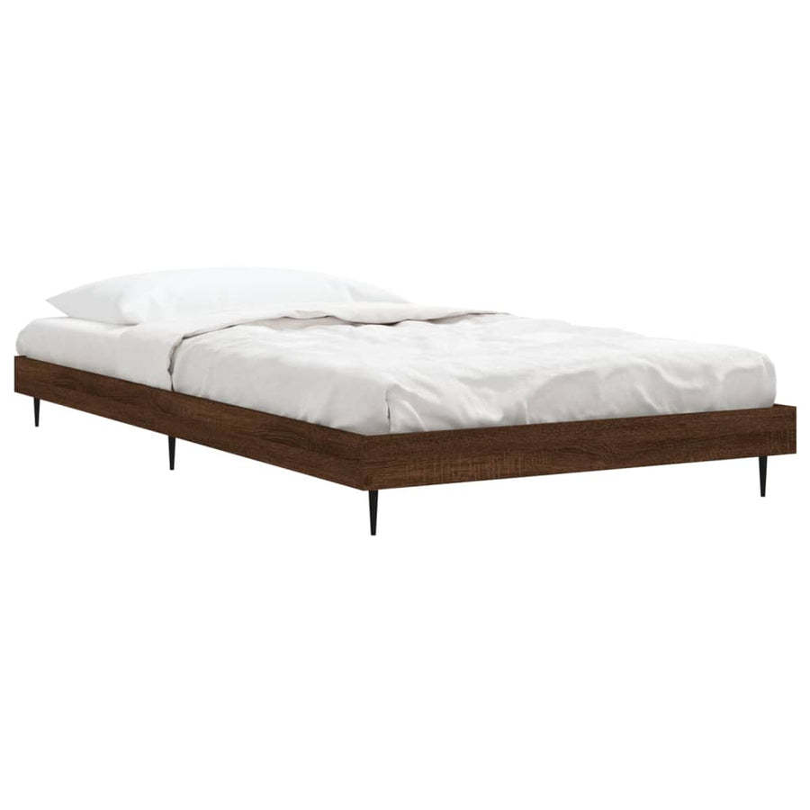 Bedframe Bewerkt Hout Bruin Eikenkleur 90 x 190 cm