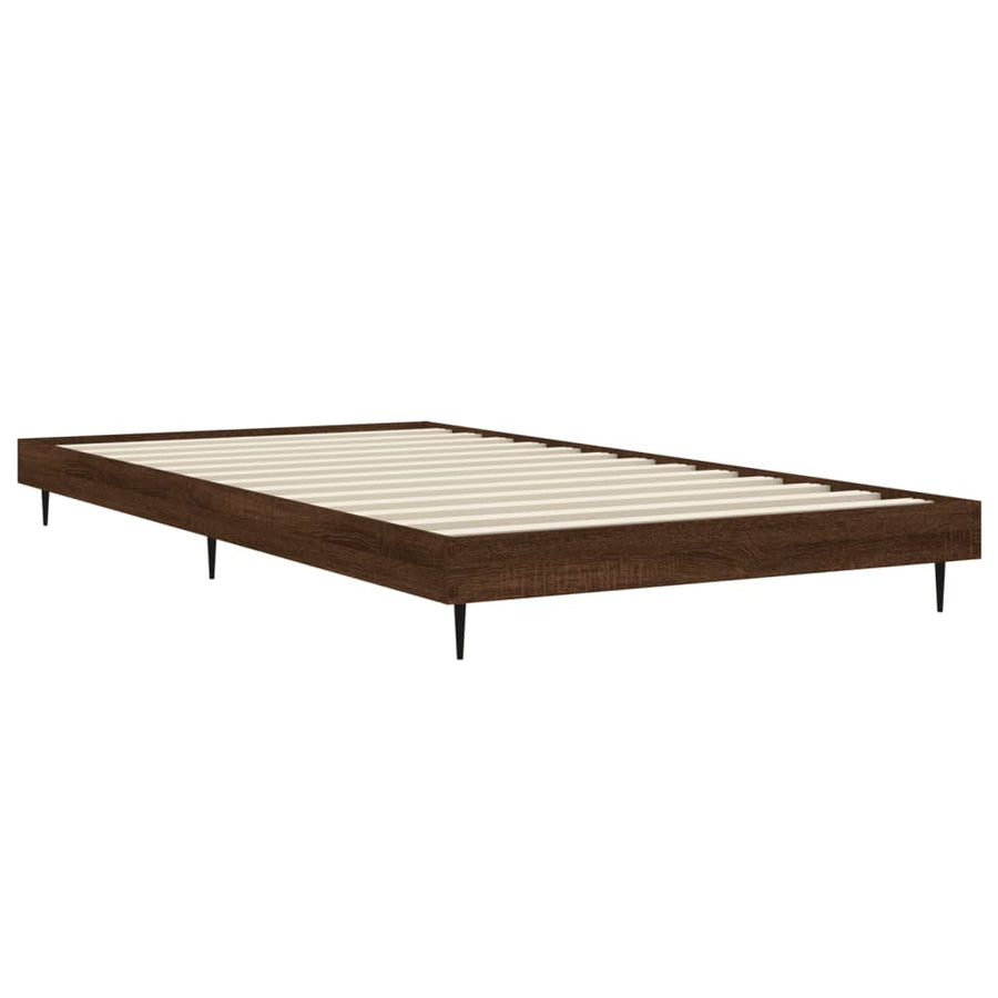 Bedframe Bewerkt Hout Bruin Eikenkleur 90 x 190 cm