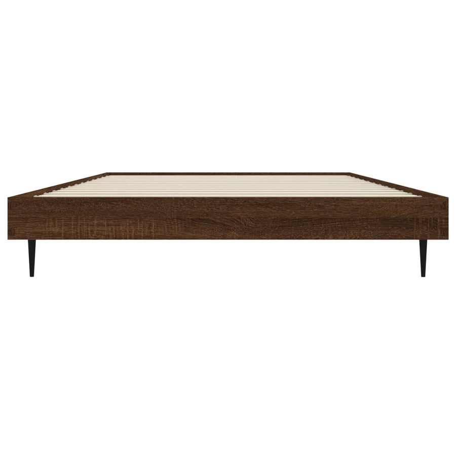 Bedframe Bewerkt Hout Bruin Eikenkleur 90 x 190 cm