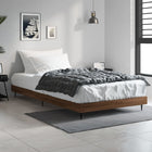 Bed frame without mattress treated wood brown oak color 90x190 cm