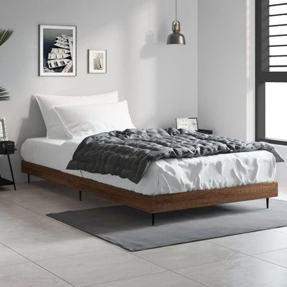 Bedframe Bewerkt Hout Bruin Eikenkleur 90 x 190 cm