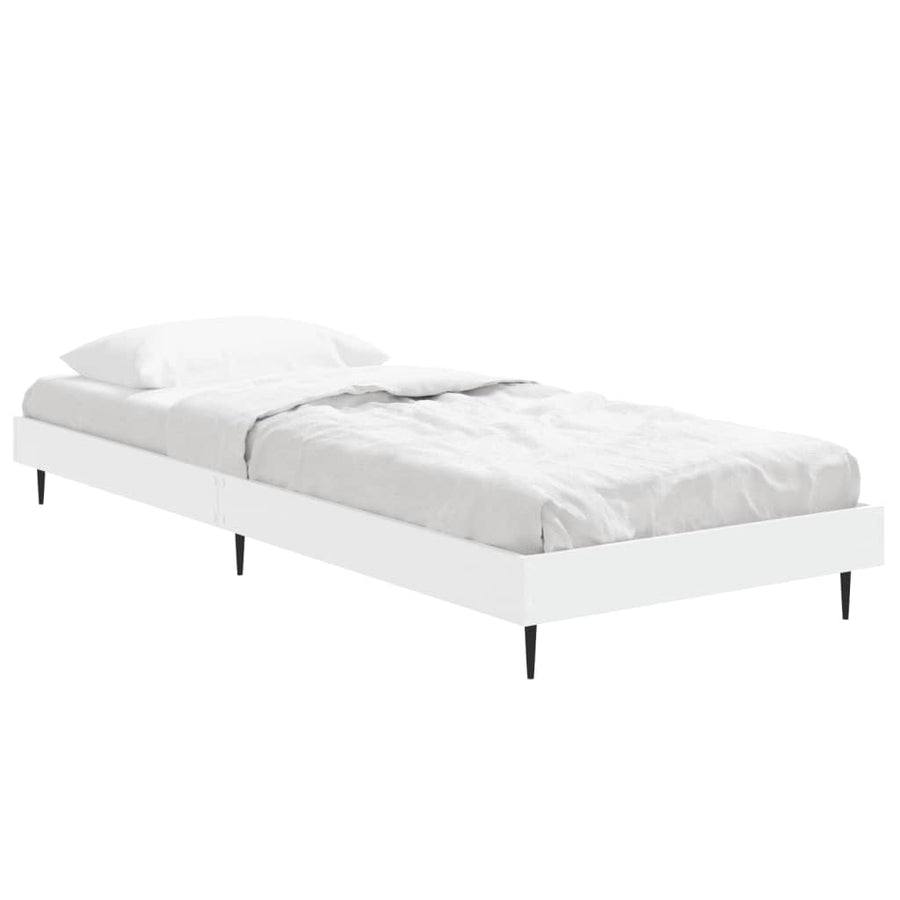 Bedframe Bewerkt Hout Wit 75 x 190 cm