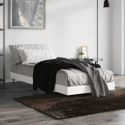 Bedframe Bewerkt Hout Wit 75 x 190 cm