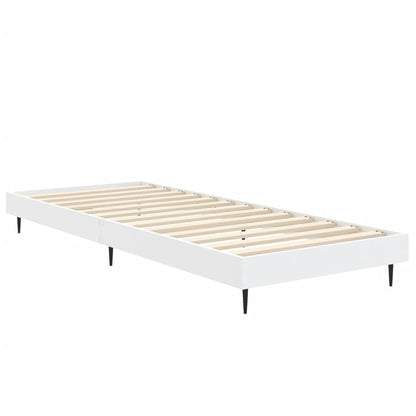 Bedframe Bewerkt Hout Wit 75 x 190 cm