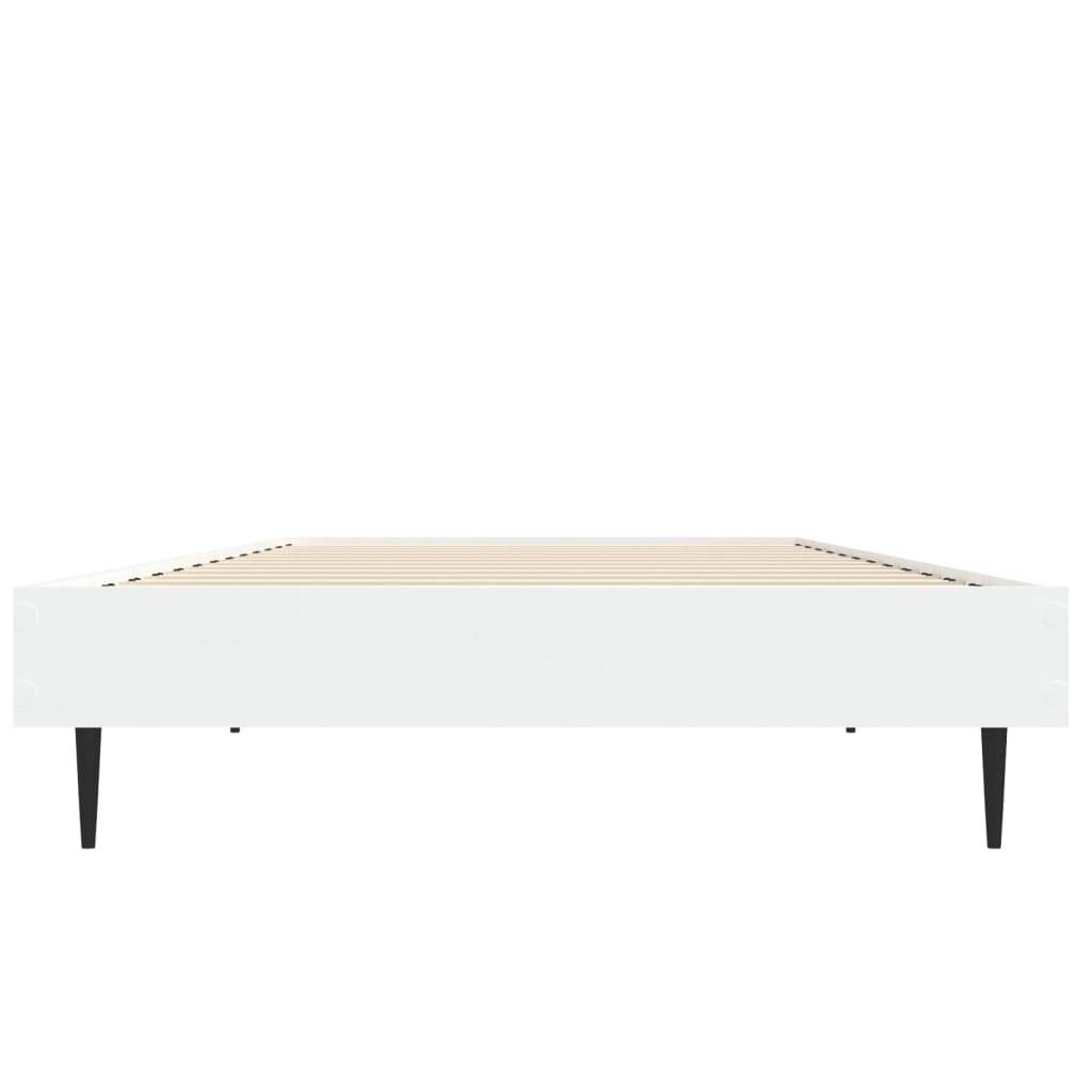Bedframe Bewerkt Hout Wit 75 x 190 cm