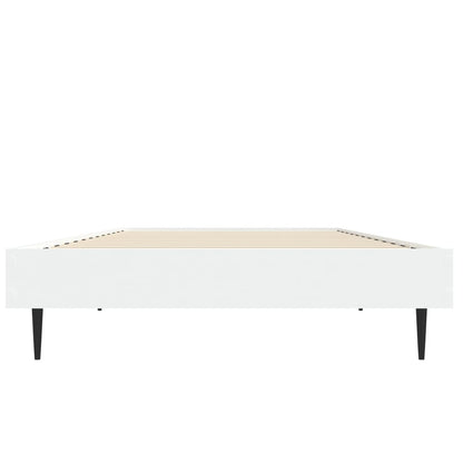Bedframe Bewerkt Hout Wit 75 x 190 cm