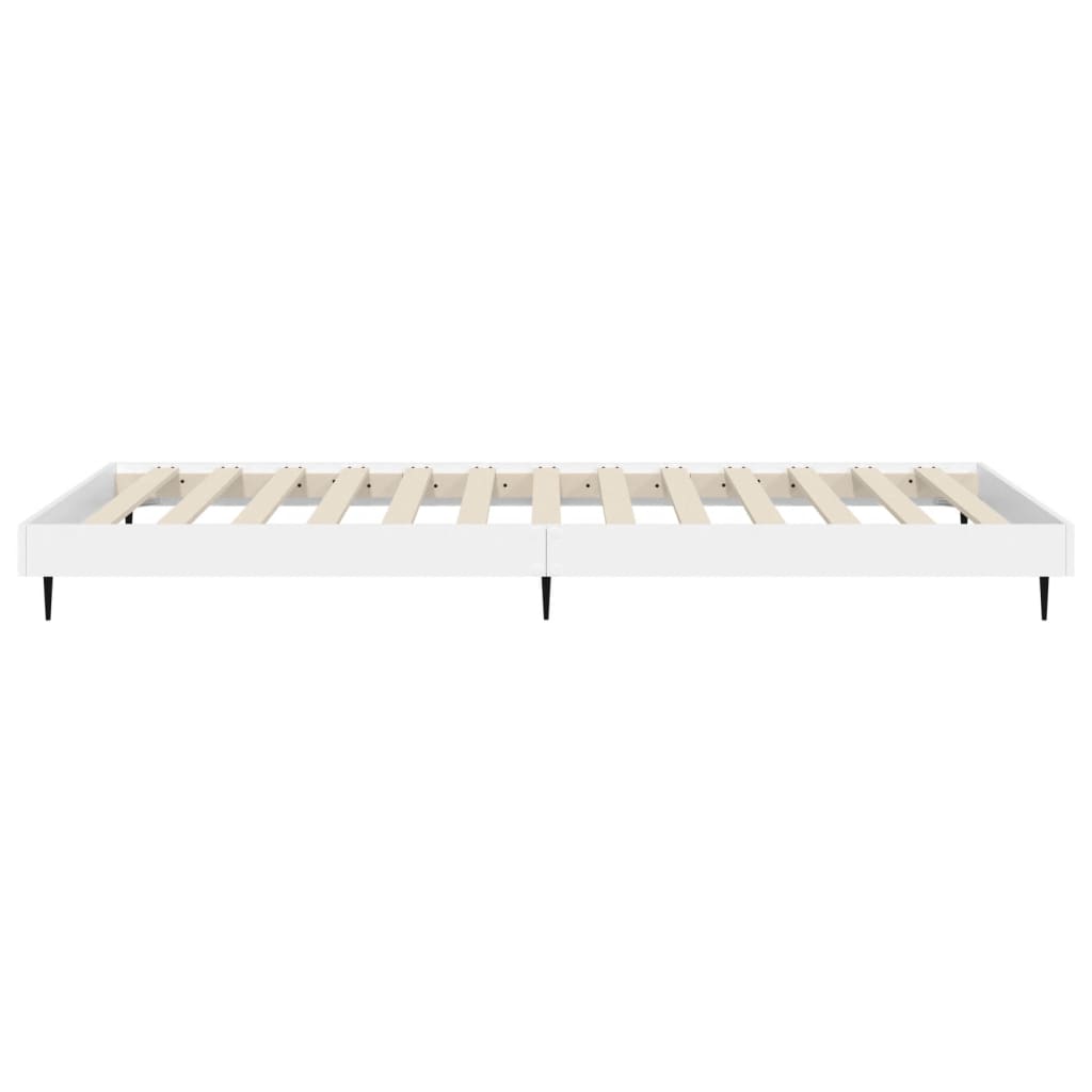 Bedframe Bewerkt Hout Wit 75 x 190 cm