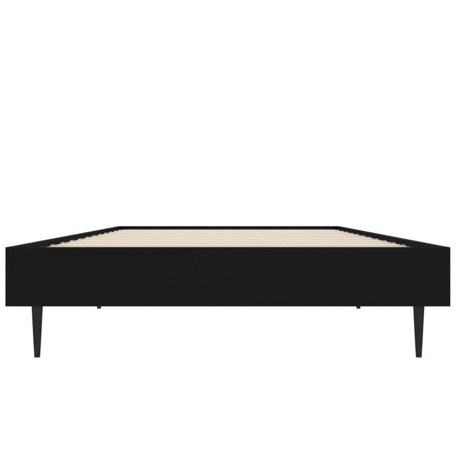 Bedframe Bewerkt Hout Zwart 75 x 190 cm