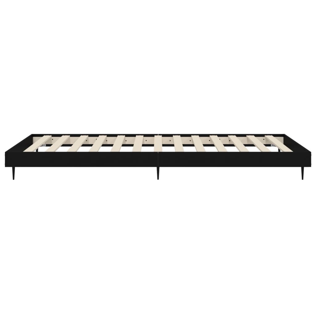 Bedframe Bewerkt Hout Zwart 75 x 190 cm