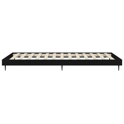 Bedframe Bewerkt Hout Zwart 75 x 190 cm