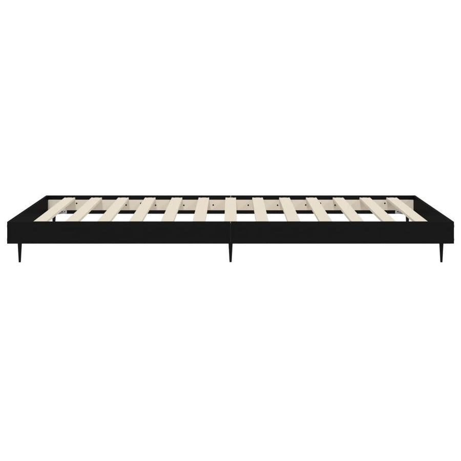 Bedframe Bewerkt Hout Zwart 75 x 190 cm