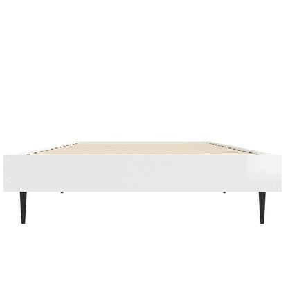 Bedframe Bewerkt Hout Hoogglans Wit 75 x 190 cm