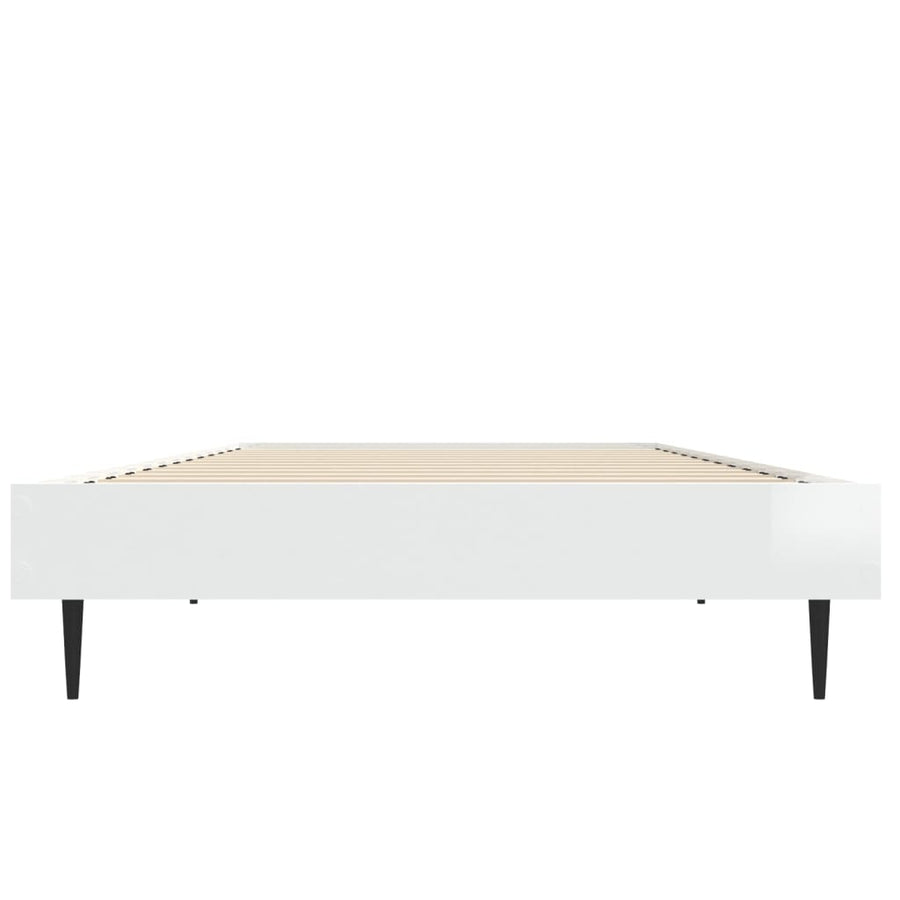 Bedframe Bewerkt Hout Hoogglans Wit 75 x 190 cm