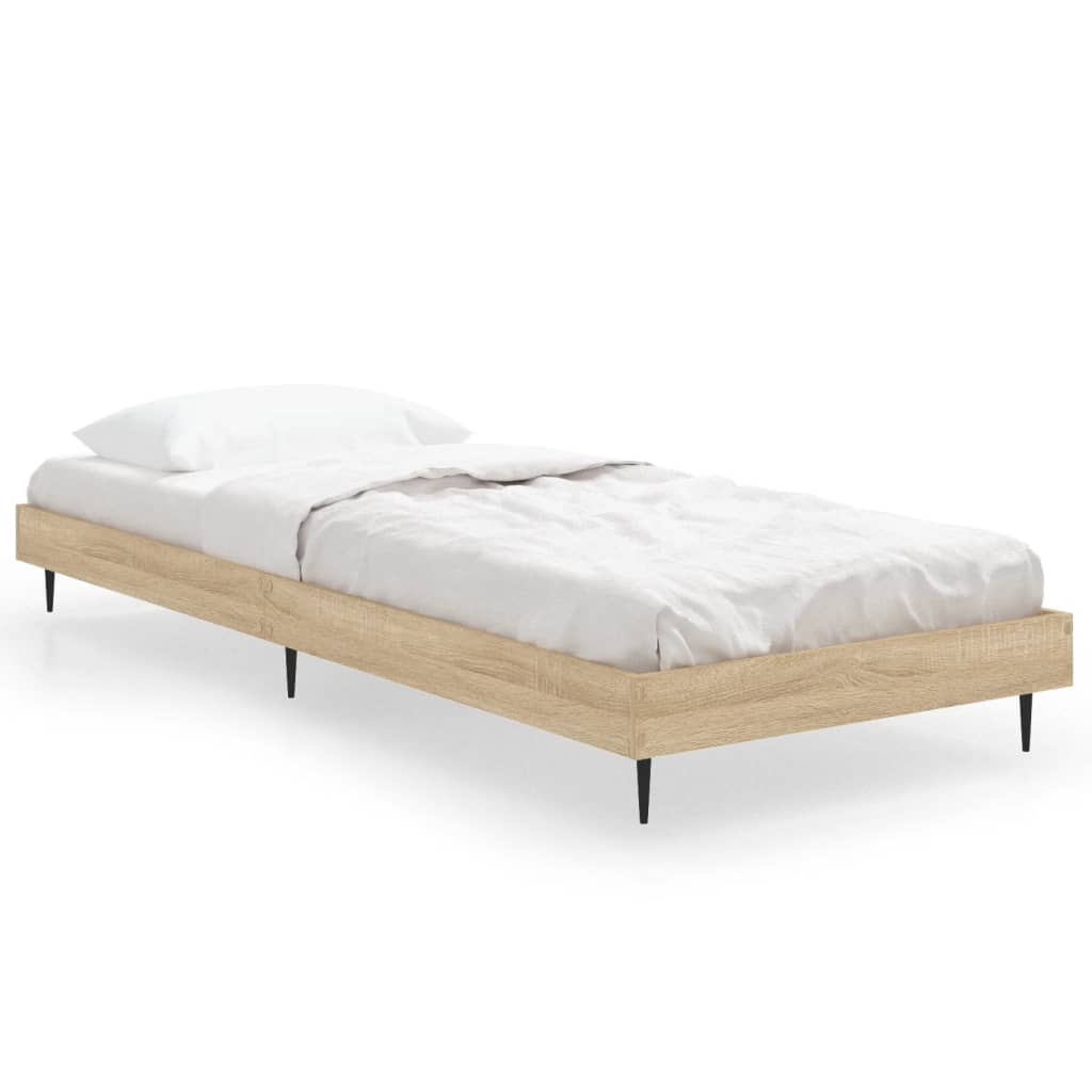 Bedframe Bewerkt Hout Kleurig Sonoma Eiken 75 x 190 cm