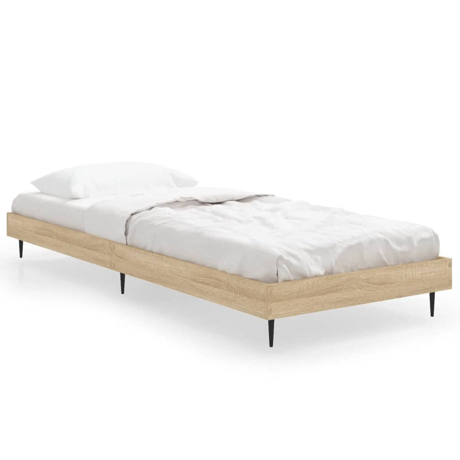 Bedframe Bewerkt Hout Kleurig Sonoma Eiken 75 x 190 cm