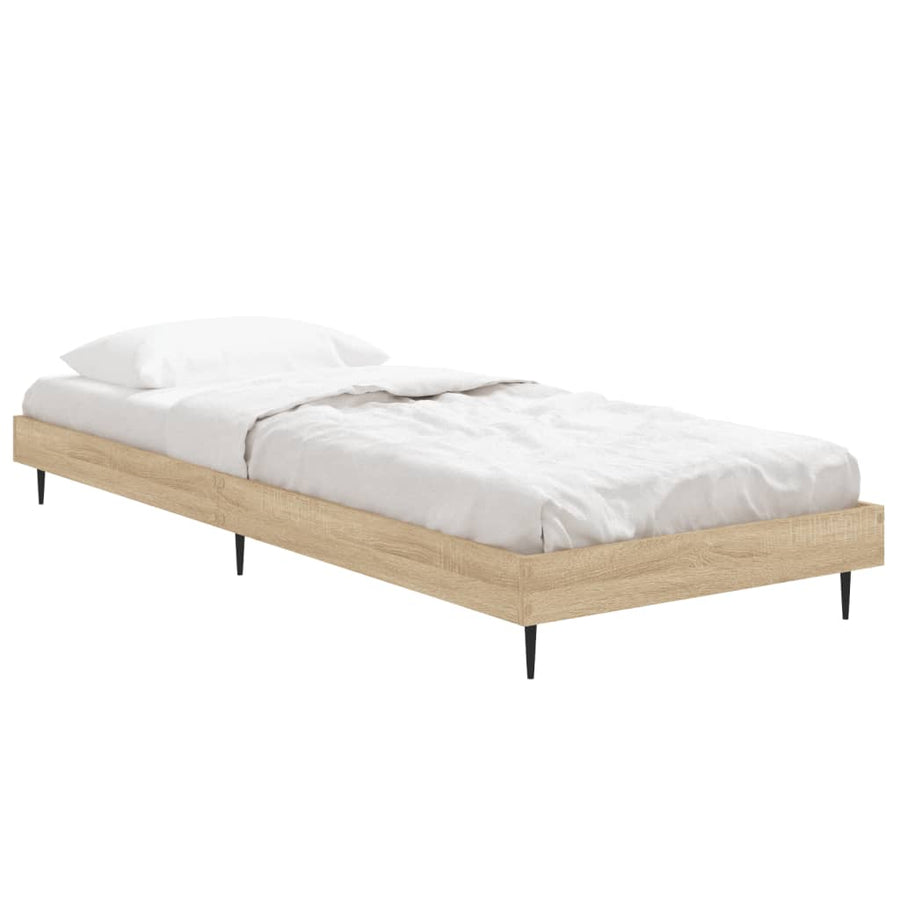 Bedframe Bewerkt Hout Kleurig Sonoma Eiken 75 x 190 cm