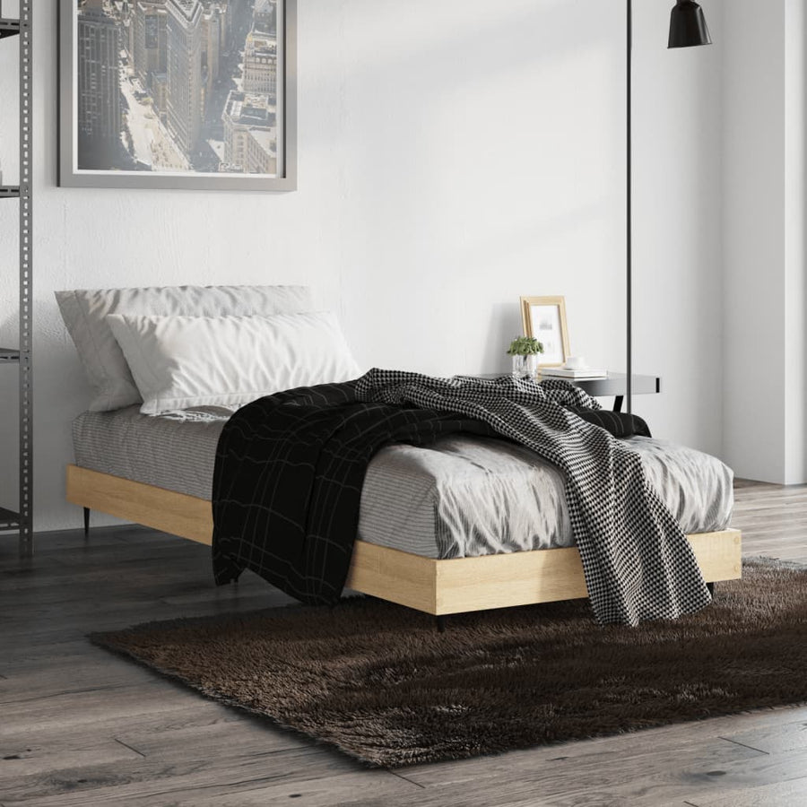 Bedframe Bewerkt Hout Kleurig Sonoma Eiken 75 x 190 cm