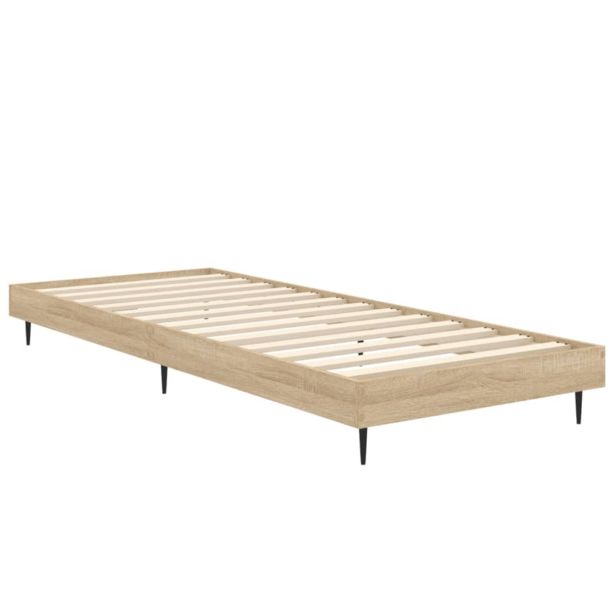 Bedframe Bewerkt Hout Kleurig Sonoma Eiken 75 x 190 cm