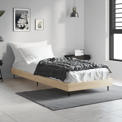 Bedframe Bewerkt Hout Kleurig Sonoma Eiken 75 x 190 cm