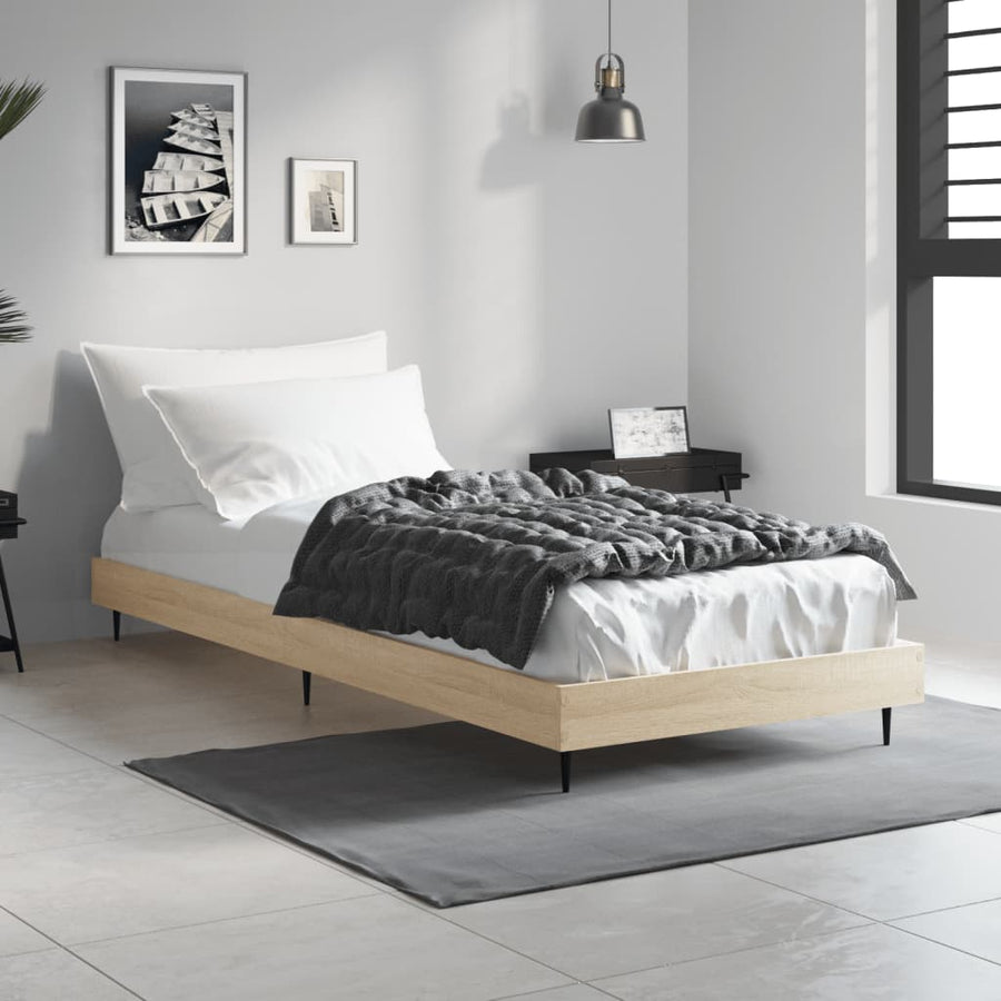 Bedframe Bewerkt Hout Kleurig Sonoma Eiken 75 x 190 cm