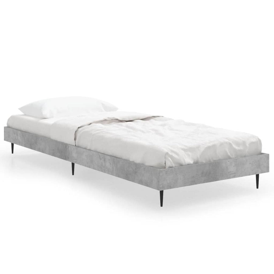 Bedframe Bewerkt Hout Betongrijs 75 x 190 cm