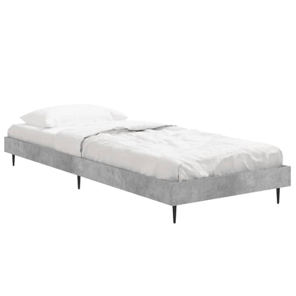 Bedframe Bewerkt Hout Betongrijs 75 x 190 cm