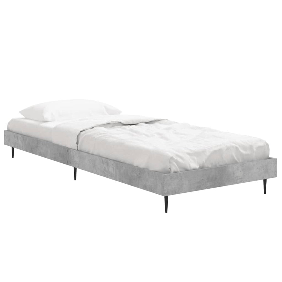 Bedframe Bewerkt Hout Betongrijs 75 x 190 cm