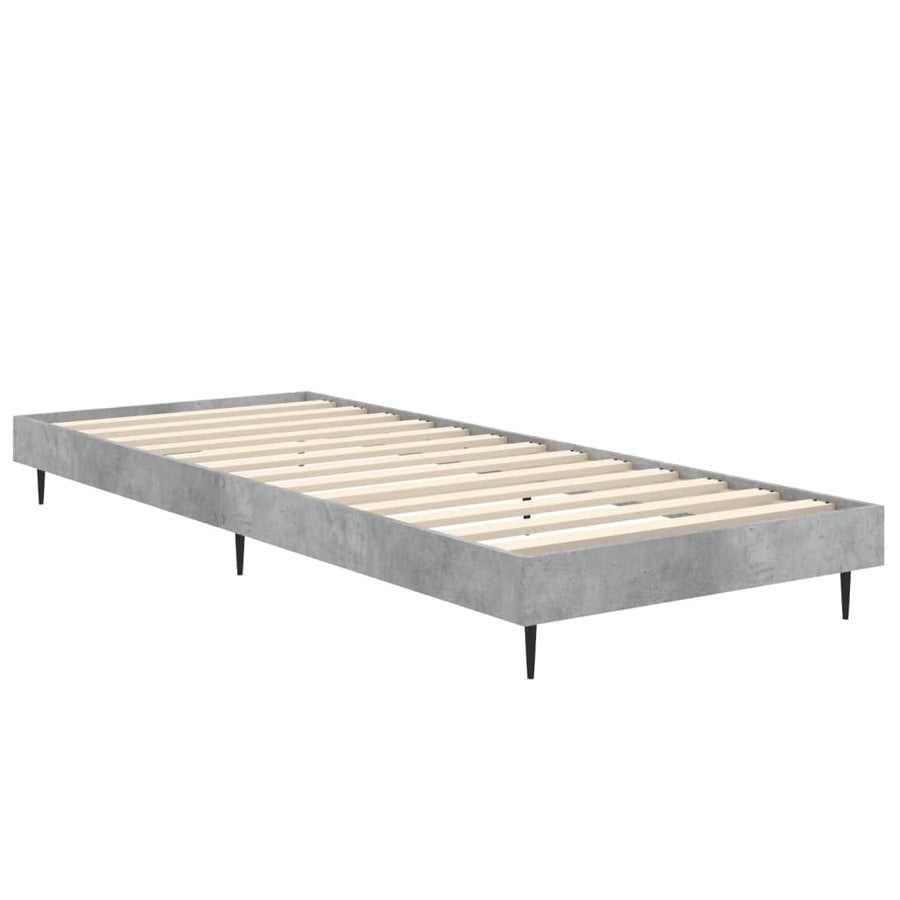 Bedframe Bewerkt Hout Betongrijs 75 x 190 cm