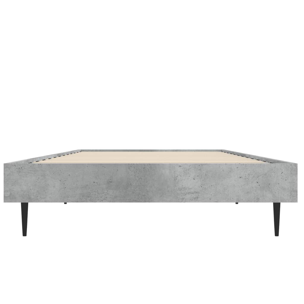 Bedframe Bewerkt Hout Betongrijs 75 x 190 cm