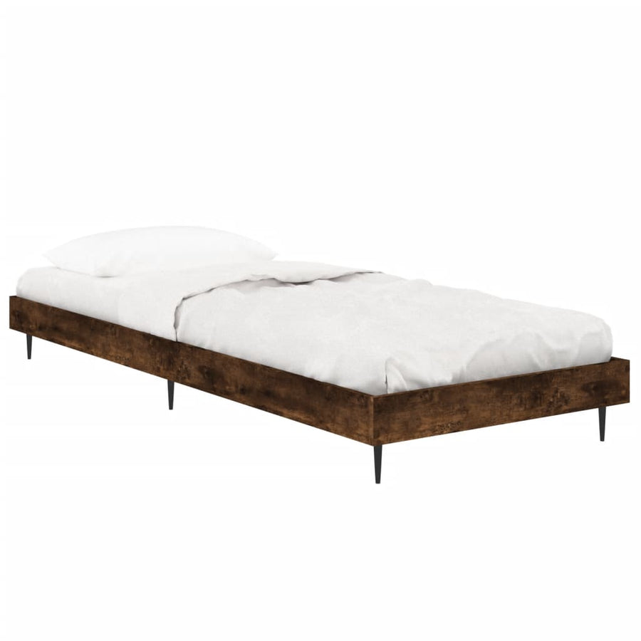 Bedframe Bewerkt Hout Kleurig Gerookt Eiken 75 x 190 cm