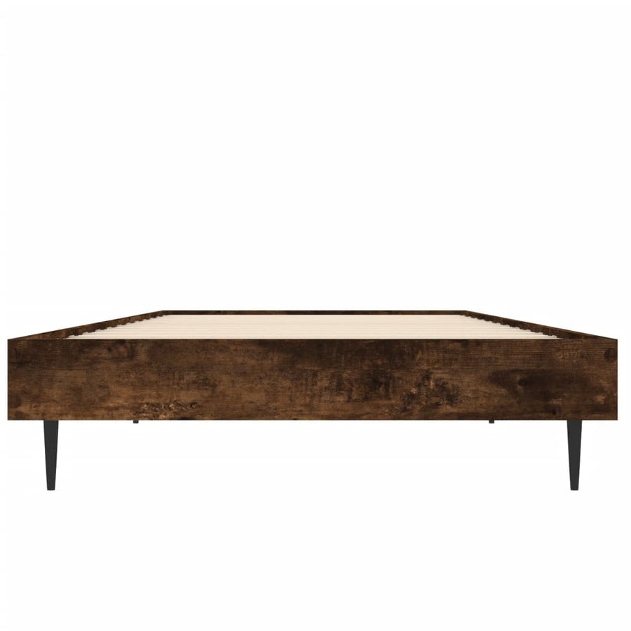 Bedframe Bewerkt Hout Kleurig Gerookt Eiken 75 x 190 cm