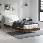 Bed frame without mattress smoked oak wood 75x190 cm