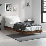 Bedframe 75x190 cm gerookt eiken bewerkt hout