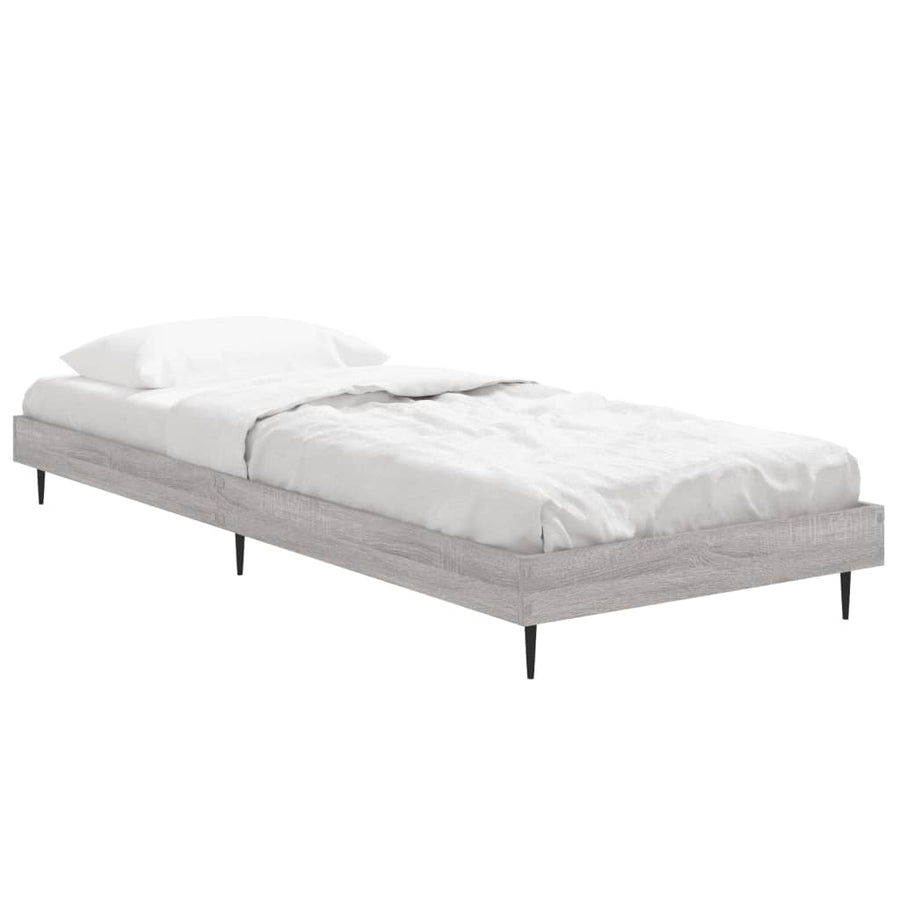 Bedframe Bewerkt Hout Eikenkleurig Grijs Sonoma 75 x 190 cm