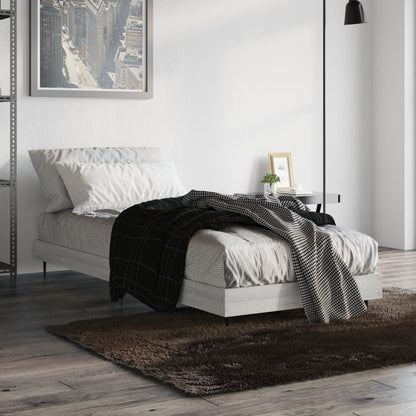 Bedframe Bewerkt Hout Eikenkleurig Grijs Sonoma 75 x 190 cm