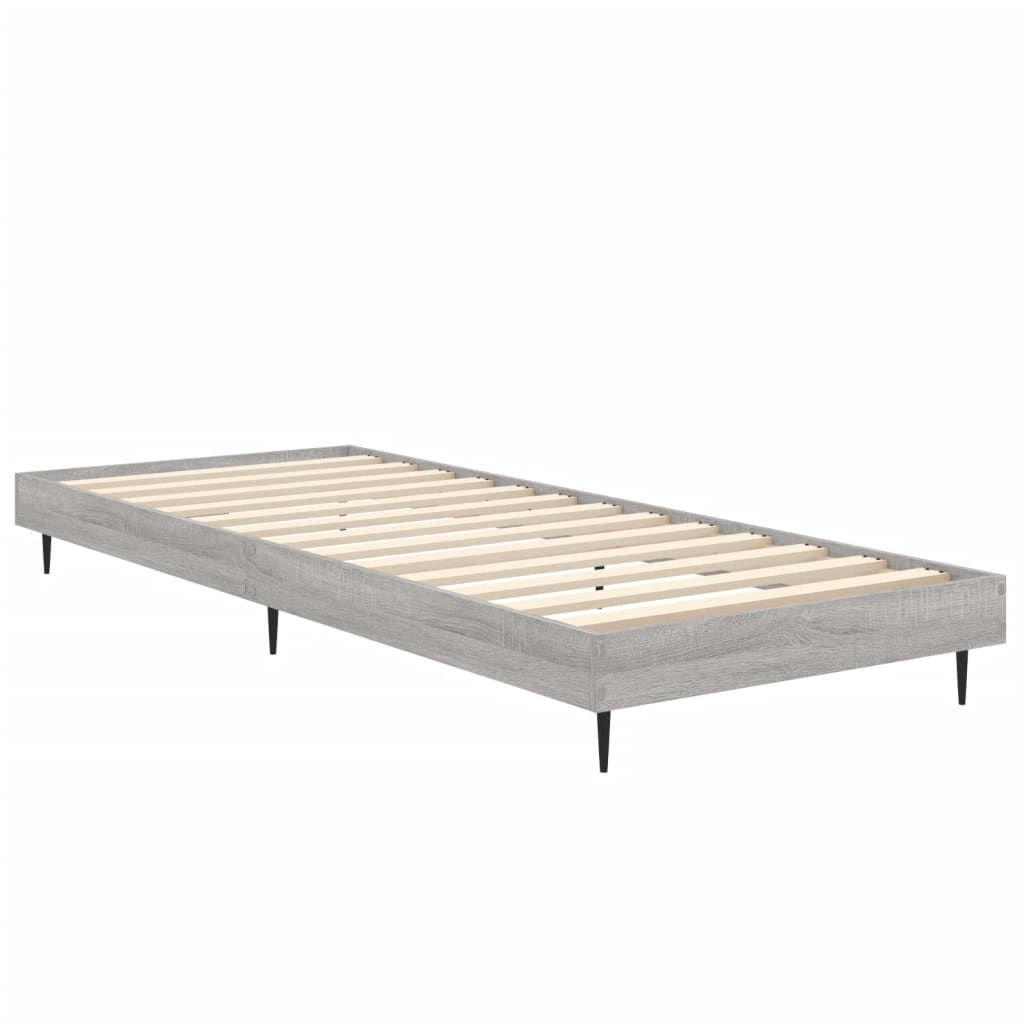 Bedframe Bewerkt Hout Eikenkleurig Grijs Sonoma 75 x 190 cm