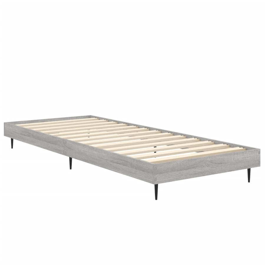 Bedframe Bewerkt Hout Eikenkleurig Grijs Sonoma 75 x 190 cm