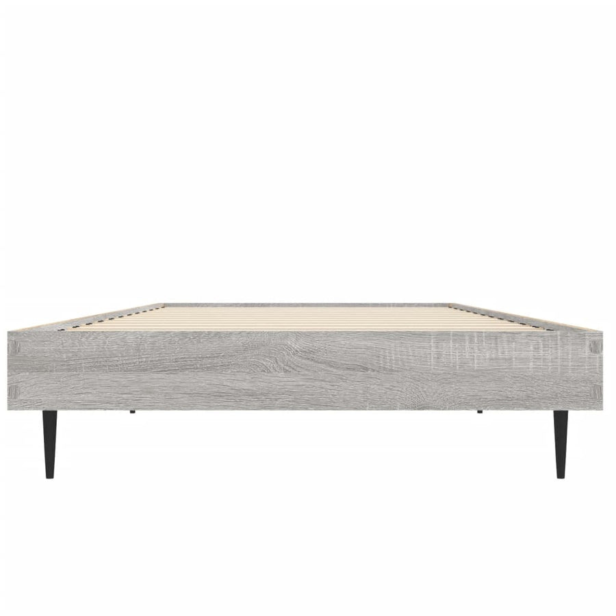 Bedframe Bewerkt Hout Eikenkleurig Grijs Sonoma 75 x 190 cm