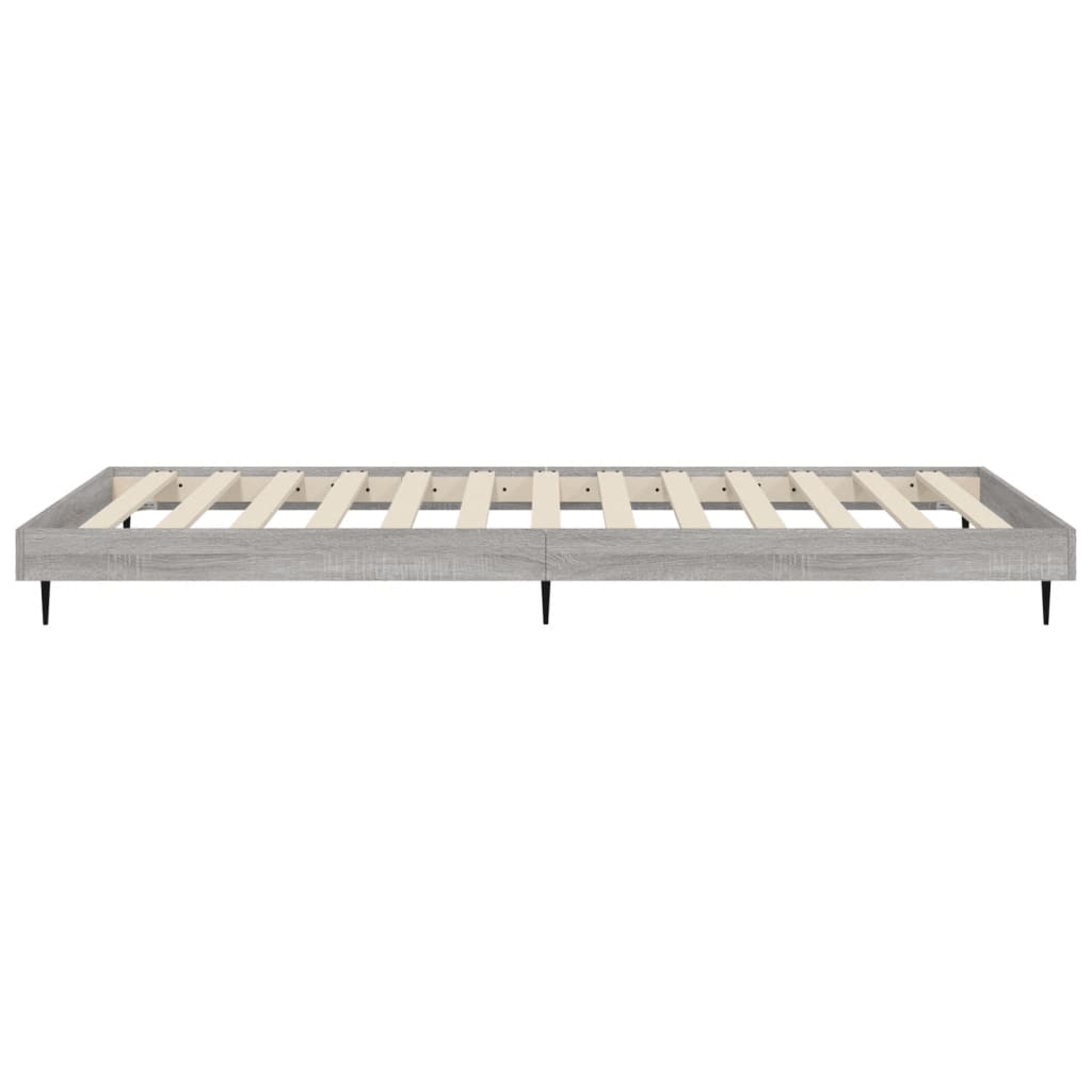 Bedframe Bewerkt Hout Eikenkleurig Grijs Sonoma 75 x 190 cm