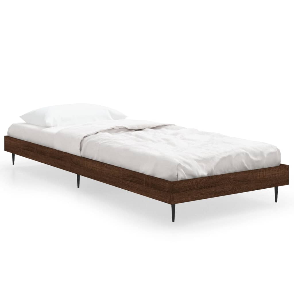 Bedframe Bewerkt Hout Bruin Eikenkleur 75 x 190 cm