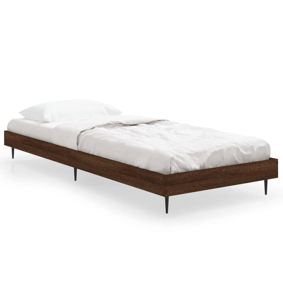 Bedframe Bewerkt Hout Bruin Eikenkleur 75 x 190 cm